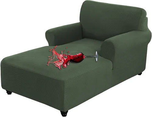 OKYUK Funda para tumbona, de tela jacquard, elástica, con doble brazo, lavable a máquina, protector de muebles suave para sala de estar y dormitorio