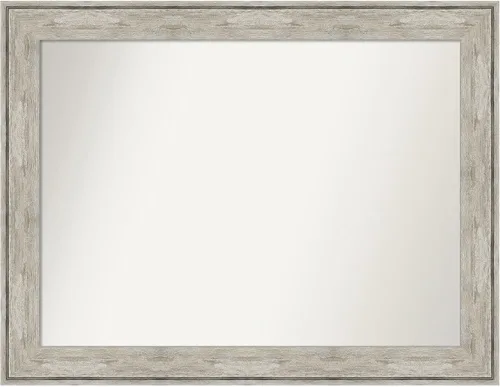 Miniatura 471 de Amanti Art Espejo de baño plateado para sobre fregadero, 28 x 47 pulgadas, espejo rectangular de plata imperial, marco de madera tradicional de gran