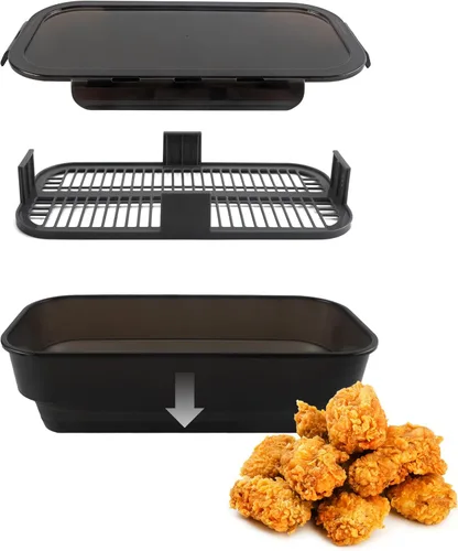 Miniatura 10 de COOK WITH COLOR Tazón Plegable para Rebozar - Recipiente Agitador para Rebozar Sin Ensuciar - Ideal para Pescado Frito, Pollo Frito, Aros de Azul