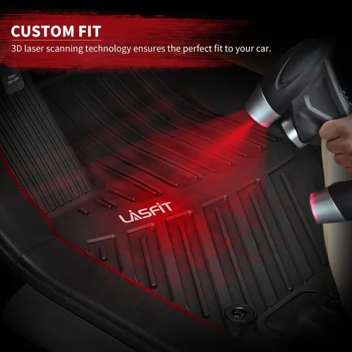 Miniatura 3 de LASFIT Alfombrillas para Toyota Highlander 2020-2025 2026 de 8 asientos (no para híbridos) para todo tipo de clima, revestimiento de suelo de TPE