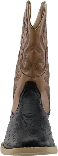 Miniatura 5 de Botas casuales para hombre ROPER con punta cuadrada y protuberancias estilo avestruz, de media pantorrilla - Marrón, Blanco