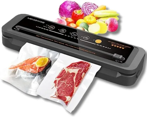 MegaWise Máquina selladora al vacío potente y compacta Sellador automático de alimentos de un solo toque