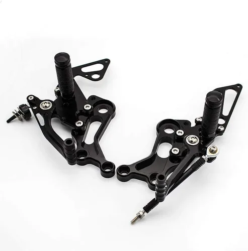 Miniatura 2 de Krace Estriberas para motocicleta, reposapiés, pedales de cambio de freno, ajustables para Ducati Monster 696 2008-2014, color negro