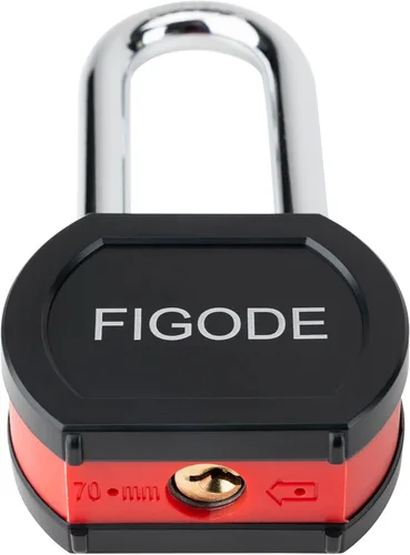 Miniatura 3 de FIGODE Candado de acero sólido cubierto negro con llave, cerradura resistente de alta seguridad, 2-3/4 pulgadas de ancho, grillete de acero