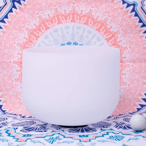 Miniatura 2 de ENERGYSOUND 432Hz A note 3rd Eye Chakra - Cuenco de cristal de cuarzo esmerilado de 8 pulgadas con caja resistente, mazo y junta tórica incluidos