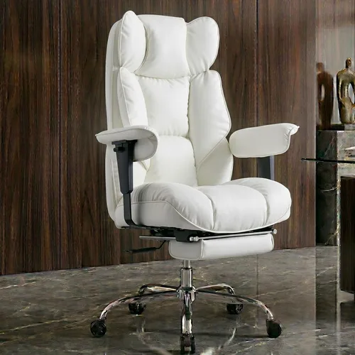Miniatura 11 de Efomao Silla de oficina grande y alta de 400 libras, silla de escritorio reclinable resistente con reposapiés, silla ejecutiva de piel sintética