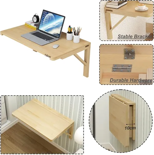 Miniatura 3 de Escritorio plegable para computadora montado en la pared, mesas de hojas sueltas para espacios pequeños, mesa de comedor de cocina, mesa colgante