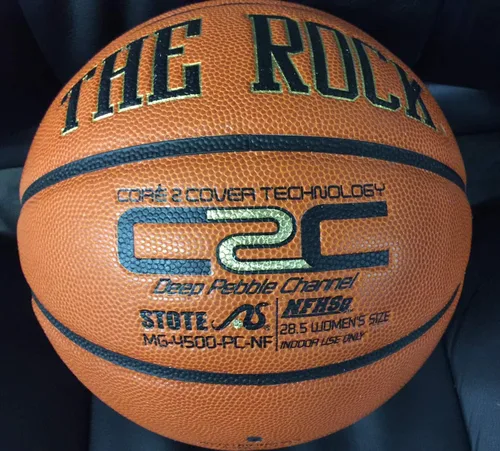 The Rock Balones de baloncesto oficiales de cuero compuesto de 28.5 pulgadas para mujer, diseño exclusivo patentado único de canal de guijarros