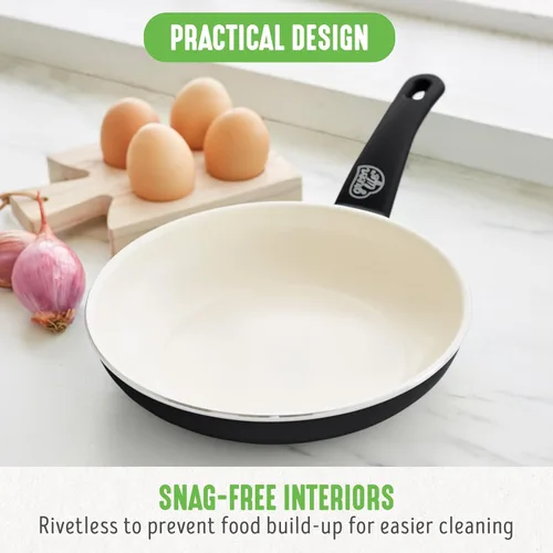 Miniatura 8 de GreenLife Soft Grip - Juego de sartén de 8 pulgadas y espátula para desayuno, cerámica antiadherente libre de PFAS, espátula de silicona con mango