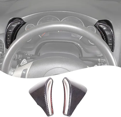 Miniatura 9 de Lcojicep Cubierta interior para interruptor de botón de auto en ambos lados compatible con Chevrolet Corvette C6 2005-2013, velocímetro lateral Negro