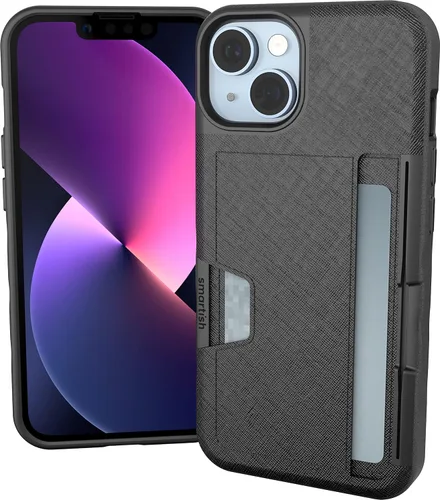 Miniatura 32 de Smartish Funda tipo cartera para iPhone 13 Pro – Wallet Slayer Vol. 2 [delgada + protectora] tarjetero con función atril - Black Tie Affair