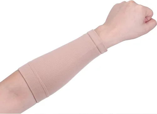 Miniatura 3 de HiTreasure 1 pieza de fundas de compresión para tatuaje de antebrazo completo para hombres y mujeres (L, beige), Beige, Grande