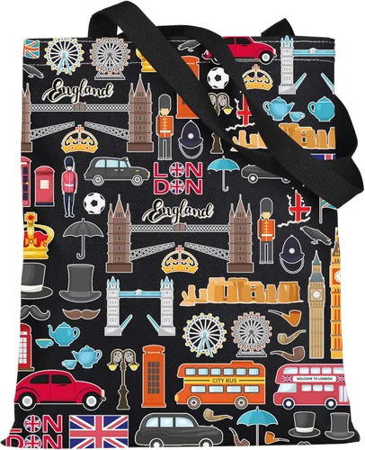 Miniatura 11 de LEVLO Londres Regalo de viaje British Theme Cosmetic Bag Inglaterra Souvenir Gift Reino Unido Maquillaje Cremallera Bolsa Bolsa (Londres), Londres