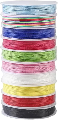 Miniatura 29 de Cordón de nailon de 0.020 in, hilo de ajuste para nudos chinos, collares, joyería, macramé, cuentas, pulseras de 150 yardas (azul)