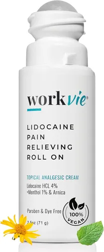 Lidocaine Roll On - Crema para aliviar el dolor (1), segura para pieles sensibles, loción de máxima fuerza, para dolores nerviosos, rodillas,