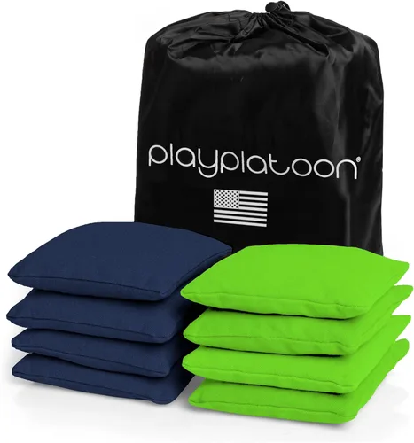 Miniatura 34 de Play Platoon Bolsas de Cornhole Resistentes a la Intemperie - Juego de 8 Bolsas de Frijoles Reglamentarias para Lanzar - Tamaño y Peso Profesional