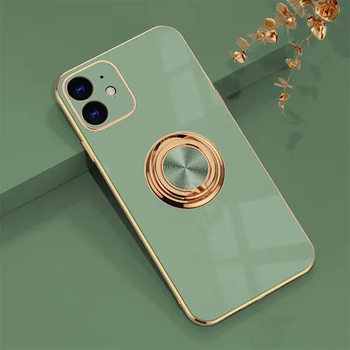 Miniatura 82 de Compatible con iPhone 11 Kickstand, anillo de rotación de 360 grados integrado con borde de oro rosa brillante que funciona con soporte magnético