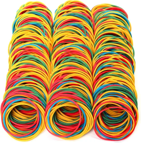 LotFancy Bandas de goma, 600 unidades de tamaño 16 (2 1/2 pulgadas x 1/16 pulgadas), bandas elásticas de goma de colores duraderas para suministros