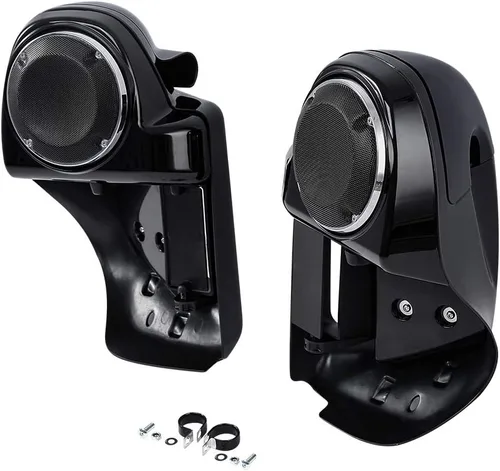 Miniatura 3 de XMT-MOTO Carenado inferior ventilado negro brillante con caja de altavoz de 16.5 cm para Harley Touring Road King FLHR Road Glide FLTRX Street Glide