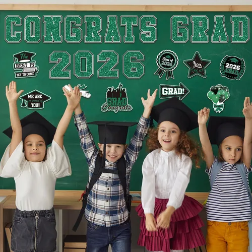 Miniatura 5 de Decoración magnética de automóvil de graduación 2026, 25 unidades, calcomanías magnéticas de felicitaciones para puerta de garaje para refrigerador