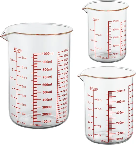 Miniatura 25 de Ackers - Taza medidora de vidrio de 1 taza, taza medidora de líquido de borosilicato de 8 onzas con boquilla