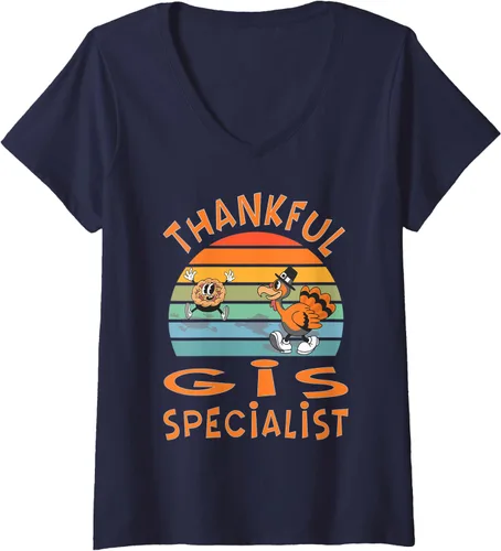 Miniatura 3 de Womens GIS Specialist Job Funny Thanksgiving V-Neck T-Shirt