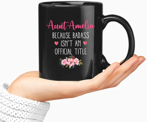 Miniatura 3 de Taza de cerámica personalizada con nombre para tía, regalo para tía, taza de café personalizada con título oficial para tía, regalo de sobrina