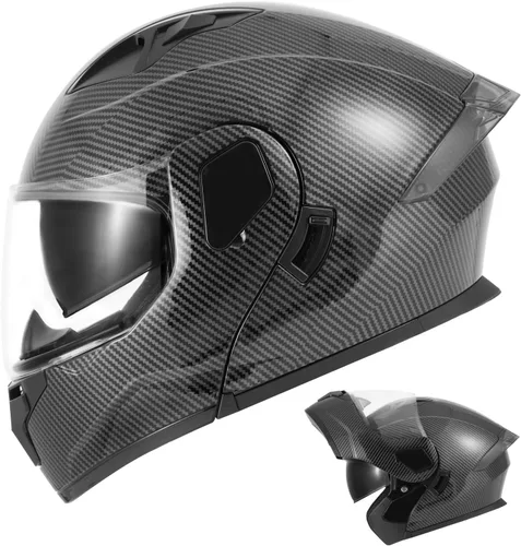 Miniatura 7 de Casco modular de motocicleta, aprobado por DOT, ligero de cara completa, para cuatrimotos y motocross, de doble visera, protector solar