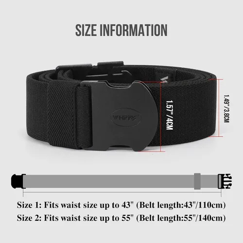 Miniatura 4 de WHIPPY Cinturón elástico unisex para hombre con hebilla no metálica, cinturón ajustable