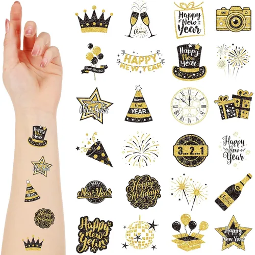 Miniatura 12 de Landhoow 240 piezas de tatuajes de Jesús te ama, tatuajes temporales con purpurina para la cara, calcomanías para el cuerpo, accesorio de disfraz