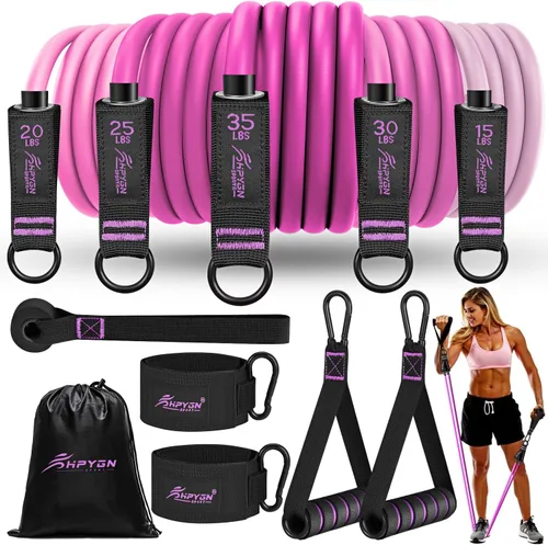 Miniatura 9 de HPYGN Bandas de resistencia, bandas de ejercicio para entrenamiento, bandas de entrenamiento para hombres, banda de fitness con asa, anclaje