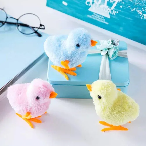 Miniatura 6 de CICITOYWO Juguete novedoso de conejito y pollito saltador, juguete de cuerda para niños pequeños, adultos, cesta de caza de huevos de Pascua