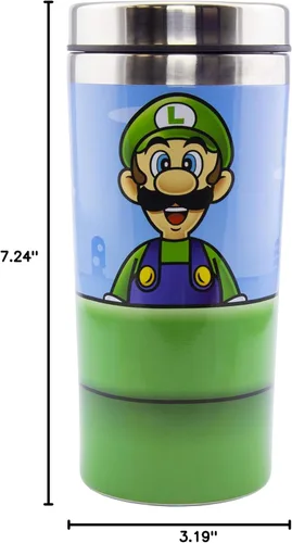Miniatura 5 de Paladone Super Mario Warp Pipe - Taza de viaje de acero inoxidable de 15.2 fl oz, con licencia oficial de Nintendo