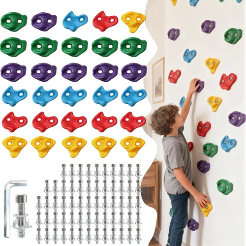 Miniatura 11 de Juego de 20 soportes grandes para escalada en roca para niños, grandes soportes de escalada para adultos para pared de roca para escalada de pared