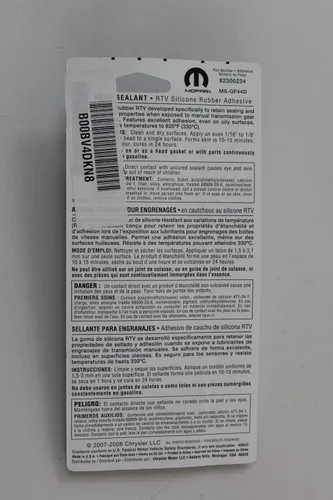 Miniatura 2 de Chrysler 82300234AB Accesorios Genuinos 82300234 Sellador de goma de silicona RTV - Tubo de 3 oz