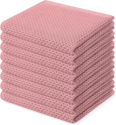 Miniatura 230 de Homaxy Paños de cocina de 100% algodón con tejido de gofre, ultra suaves, absorbentes, de secado rápido, 12 x 12 pulgadas, paquete de 6, amarillo