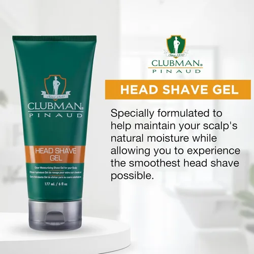 Miniatura 3 de Clubman Gel de afeitado para cabeza, 6 fl oz