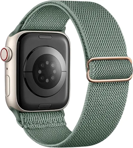 Miniatura 23 de Correa elástica de nailon compatible con Apple Watch Series 11, 10, 9, 8, 7, 1.811 in, 1.772 in, 1.654 in, 1.614 in, Ultra 3, 2, 1.929 in, Series 6