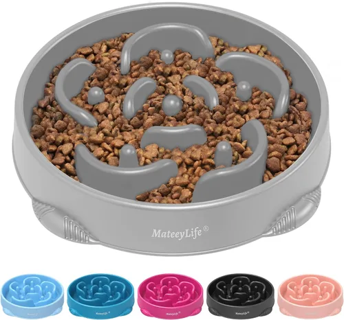 Miniatura 19 de MateeyLife Cuencos de alimentación lenta para perros, 2 unidades, cuencos rompecabezas antiasfixia para comida de perros, alimentación interactiva
