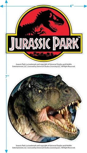 Miniatura 3 de Popfunk Classic Jurassic Park Classic Logo T Rex Sudadera con capucha y calcomanías