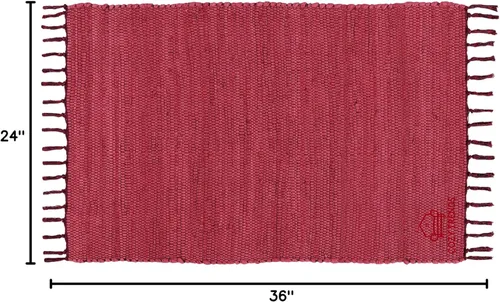 Miniatura 3 de COZY TRENDS Alfombra trenzada a mano, estilo indio, tradicional, colorido, de algodón, Chindi, decoración del hogar, 24 x 36 pulgadas, con flecos