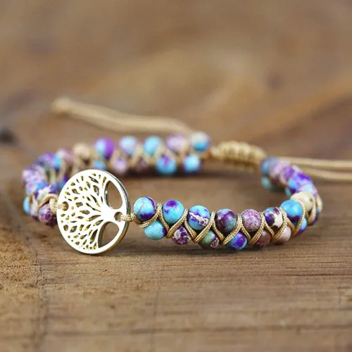 Miniatura 39 de ZOSOJONA - Pulseras bohemias hechas a mano de piedra natural, que dan vuelta, con cuentas de cristal de turquesa