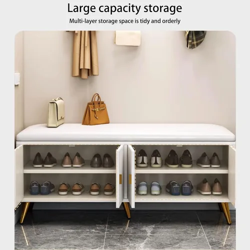 Miniatura 3 de Zapatero con puerta, moderno organizador de zapatos oculto para tacones altos, banco delgado de almacenamiento de zapatos para entradas, pasillos