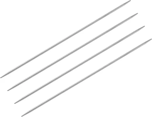 Miniatura 9 de uxcell Juego de 2 pares de agujas de tejer, 0.087 in de diámetro, 9.84 pulgadas de largo, acero inoxidable, agujas de suéter de doble punta