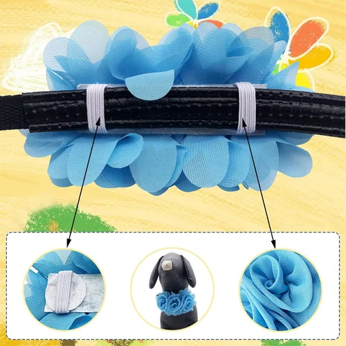 Miniatura 3 de Collar de perro de 4 o 6 o 20 piezas de flores grandes para mascotas, accesorios para collar de mascotas pequeñas, medianas y grandes, hembra, gato