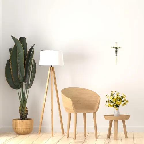 Miniatura 2 de Crucifijo metálico de pared, acabado dorado o plateado, 10 pulgadas de alto, hogar cristiano, gran regalo católico para bautismo, primera comunión