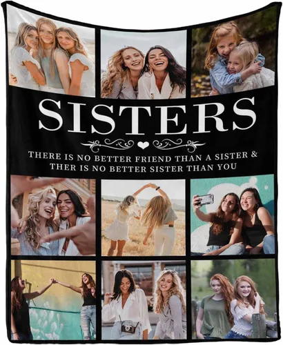 Miniatura 14 de Regalos de cumpleaños para mujeres, manta de amistad personalizada con tus fotos, manta personalizada con mis propias imágenes para hermanas