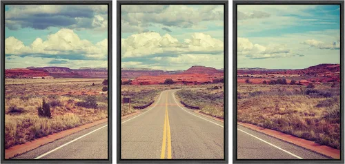 Miniatura 14 de wall26 Lienzo enmarcado para pared, juego de arte rojo, verde y amarillo, bosque de montaña otoñal, naturaleza, desierto, fotografía, realismo