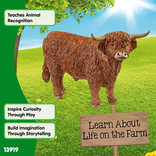 Miniatura 4 de Schleich Farm World - Figura de vaca Braunvieh - Juguete de animal de granja altamente detallado y duradero, juego divertido y educativo para niños