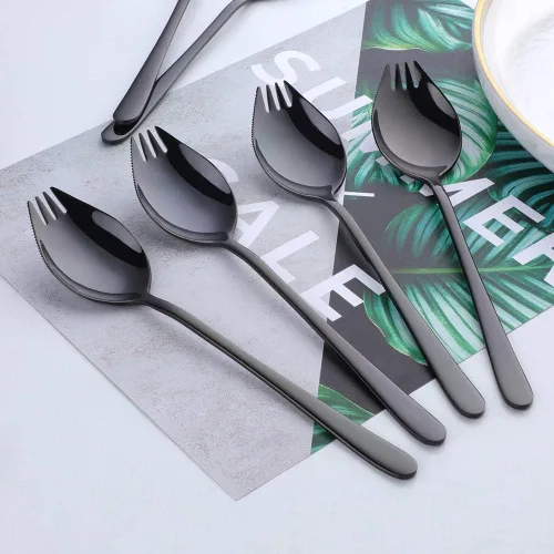 Miniatura 4 de Buyer Star Sporks - Juego de 6 tenedores de acero inoxidable 18/8 para uso diario en el hogar, 7.6 pulgadas, 1.6 onzas, cuchara para helado